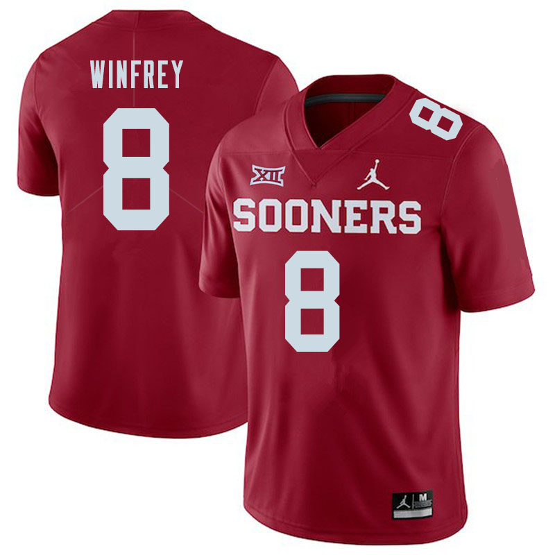 Jordan Brand Men #8 Perrion Winfrey Oklahoma Sooners College Football Jerseys Sale-Crimson - Click Image to Close